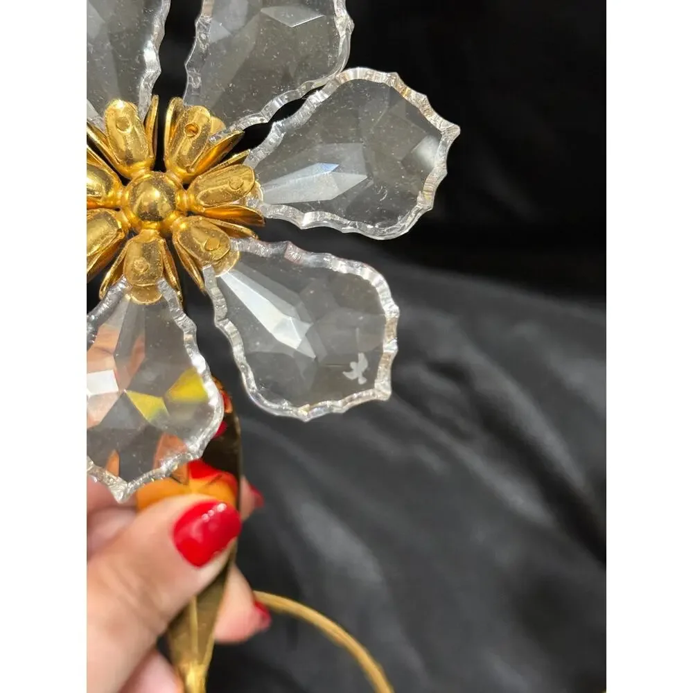 Asfour Egyptian Diamond Crystal Flower 24K Gold-Plated - Set of 2 - 7